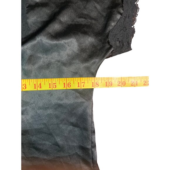 90's Vintage José De Vie Black Satin & Lace Nightgown Medium - Picture 5 of 8